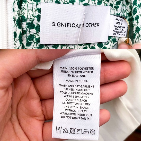 NWT Significant Other Australia Elegant, silky, pretty green print midi Dress - Picture 8 of 10